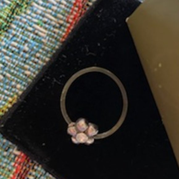 VINTAGE * Avon STERLING SILVER Illusion (Floating) FLOWER Finger or Toe RING * S - Picture 3 of 8